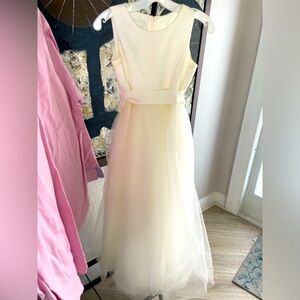 Off White David’s Bridal flower girl dress